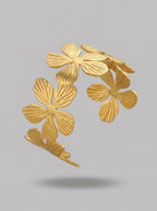 Blooming Garden Cuff Bracelet | Anti-Tarnish Gold Plated | Floral Design