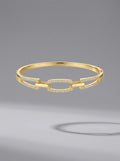 Opulent Diamond Bangle | Gold Plated | Statement Piece