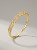 Graceful Diamond Bangle | Gold Plated | Timeless Elegance