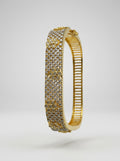 Regal Diamond Bangle | Statement Width | Gold Plated