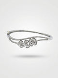 Sophisticated Silver Bangle | Diamond Studded | Wide Profile