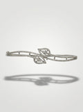 Refined Silver Bangle | Diamond Studded | Sleek Design
