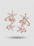 Triple Star Earcuffs | Rose Gold Plated | American Diamond