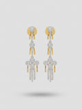 Cascade Elegance Earrings | Diamond Studded | Gold Plated Danglers