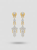 Cascade Elegance Earrings | Diamond Studded | Gold Plated Danglers