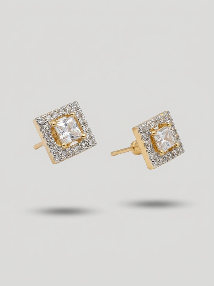 Micro Sparkle Studs | Diamond Studded | Gold Plated