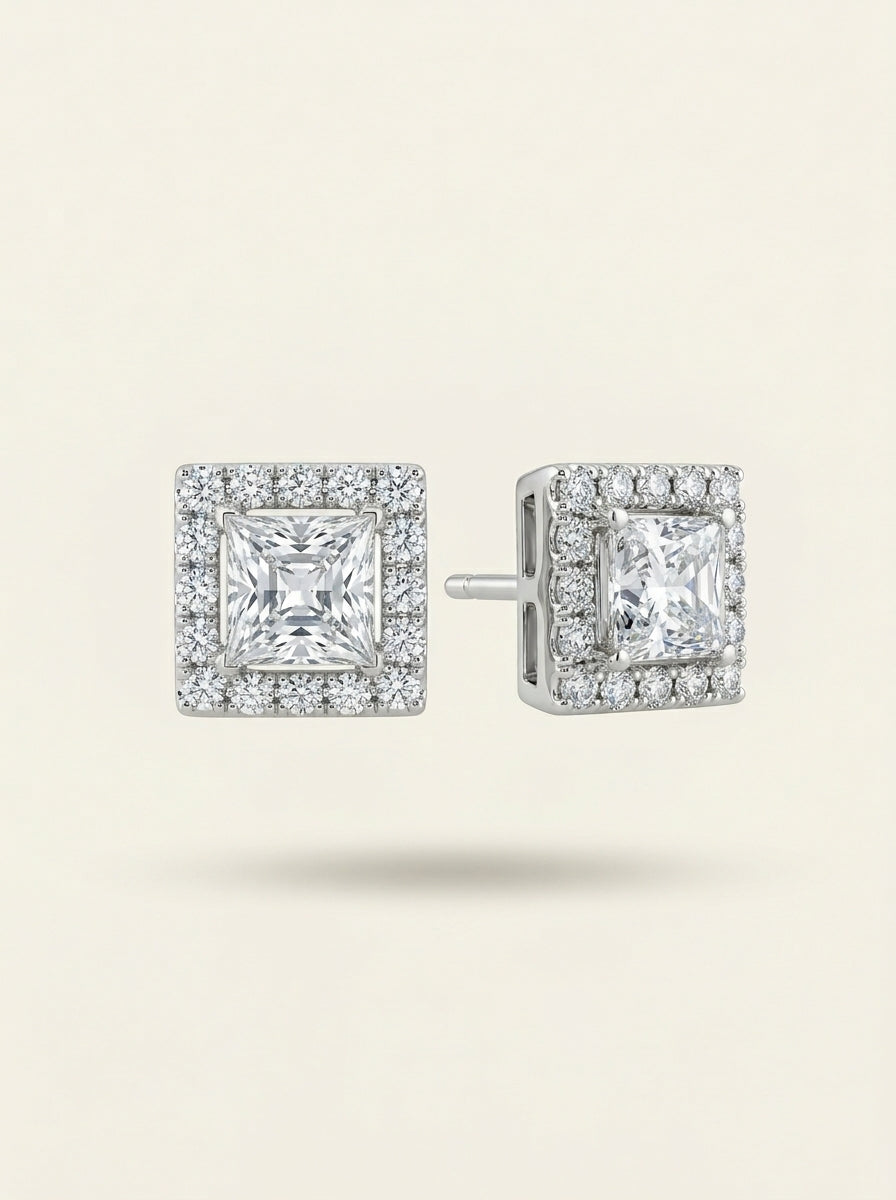 Micro Silver Studs | Diamond Studded | Delicate Design