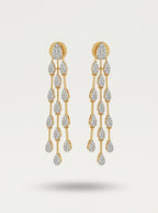 Majestic Linear Earrings | Diamond Studded | Gold Plated Drops