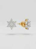 Delicate Round Studs | Diamond Studded | Gold Plated