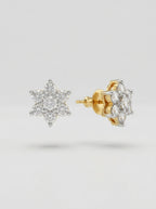Delicate Round Studs | Diamond Studded | Gold Plated