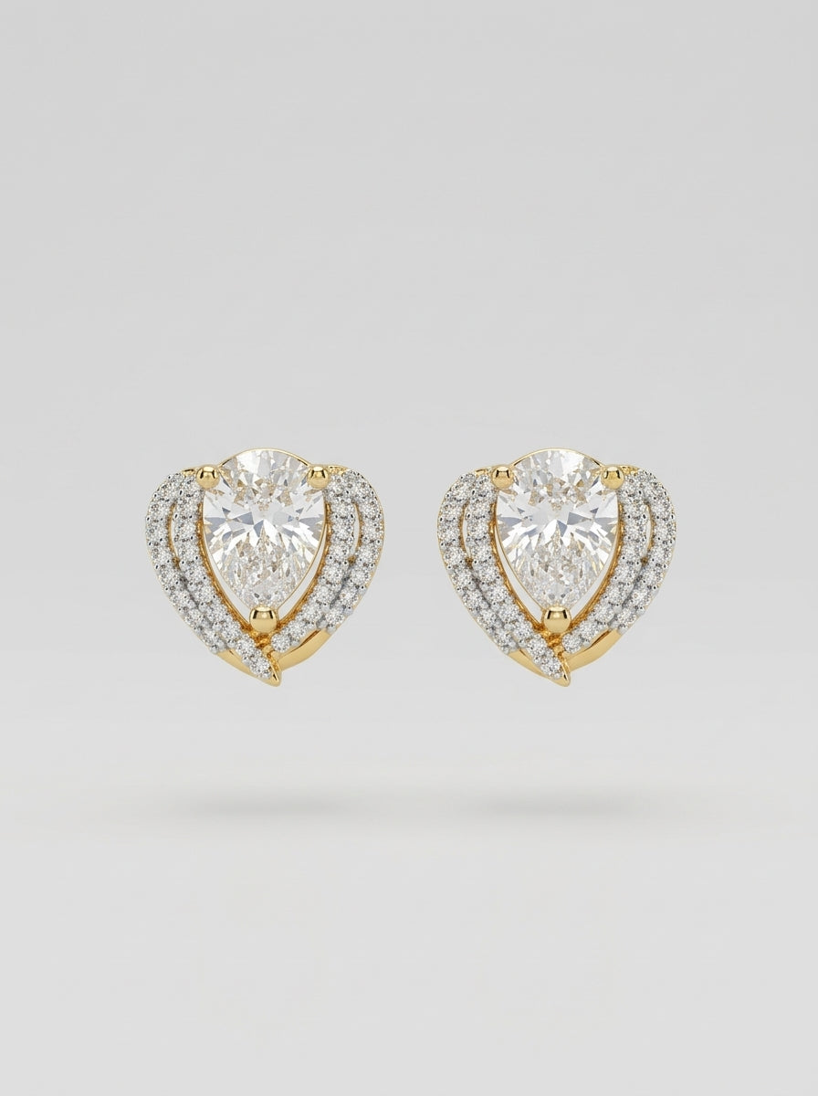 Classic Circle Studs | Diamond Studded | Gold Plated