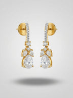 Streamline Bar Earrings | Diamond Studded | Gold Plated