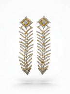 Majestic Cascade Earrings | Diamond Studded | Gold Plated