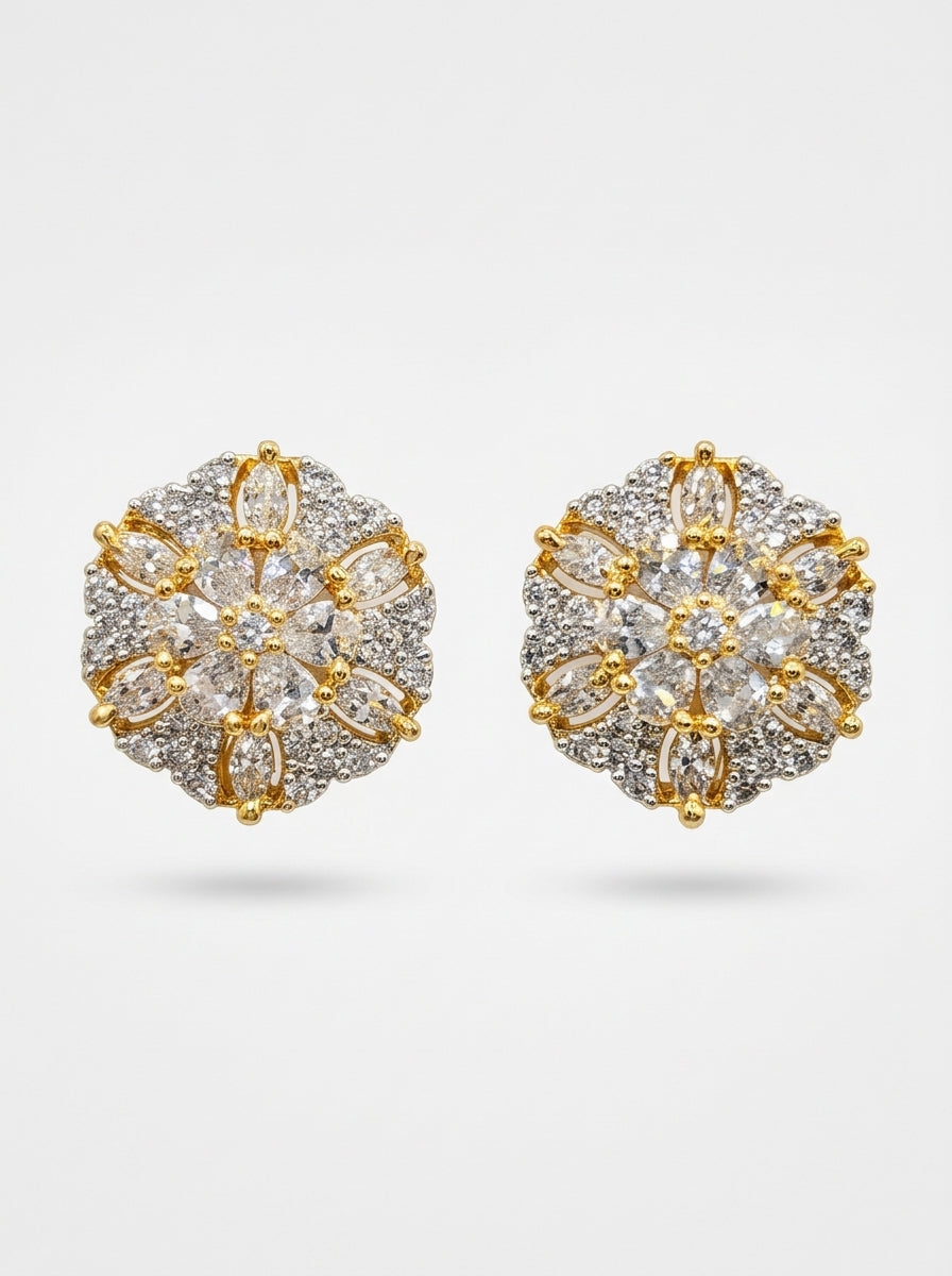 Royal Mandala Studs | Diamond Studded | Gold Plated