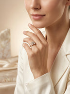 Radiance Square Ring | Diamond Studded | Adjustable Gold Plated