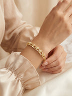Regal Diamond Bangle | Gold Plated | Elegant Opening Design