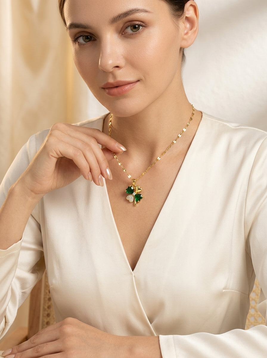 Dainty Charm Pendant | Diamond Studded | Adjustable Gold Chain