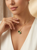 Dainty Charm Pendant | Diamond Studded | Adjustable Gold Chain