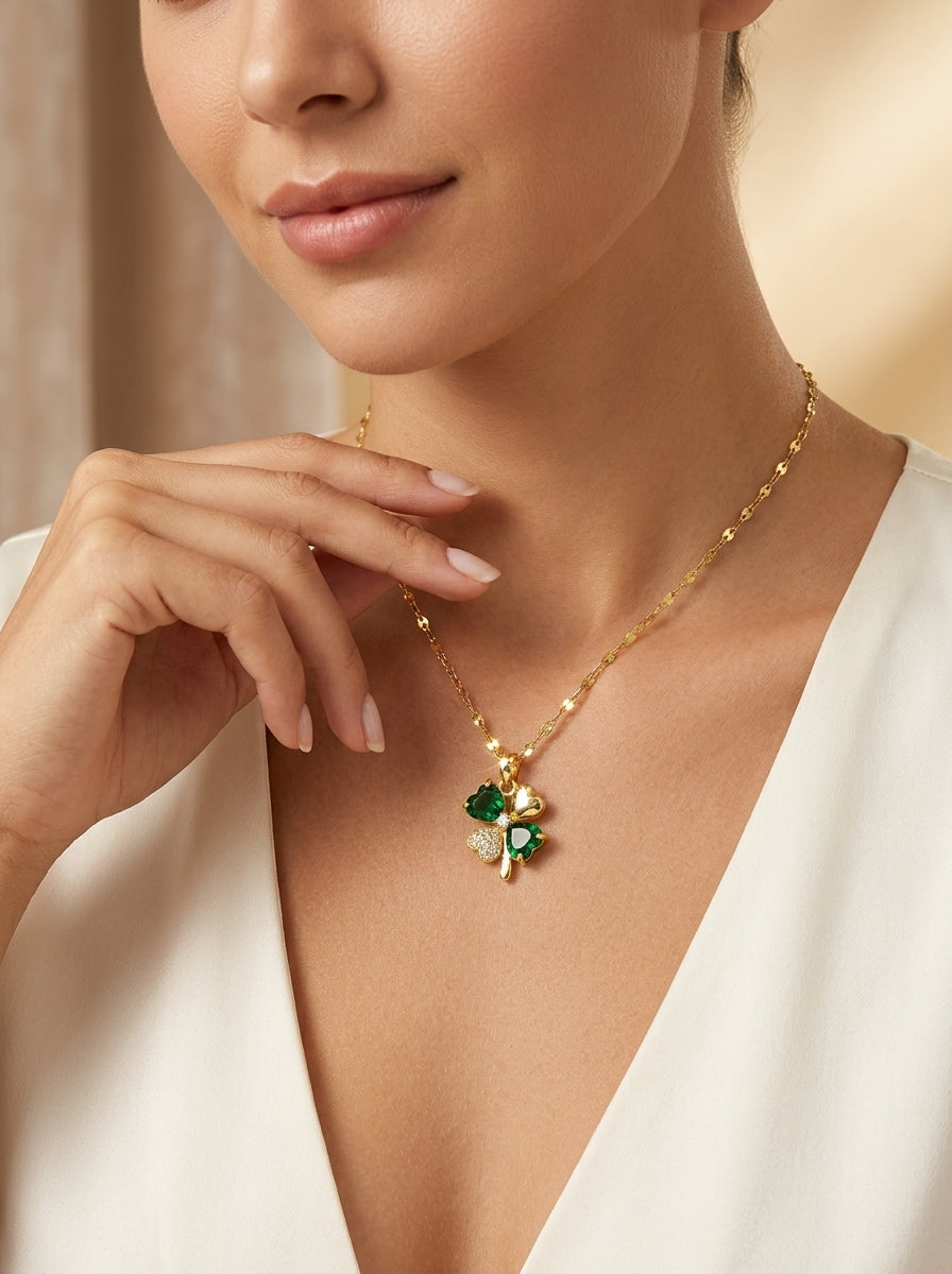 Dainty Charm Pendant | Diamond Studded | Adjustable Gold Chain