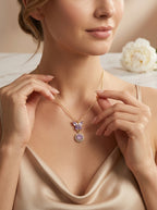 Purple Wings Pendant | Butterfly Design | Diamond Studded