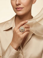 Prestige Statement Ring | Oversized Diamond Design | Gold Plated