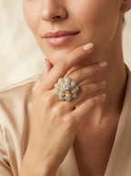 Prestige Statement Ring | Oversized Diamond Design | Gold Plated