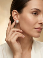 Petite Pearl Elegance Studs | Diamond & Pearl | Gold Plated