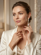 Sleek Bar Earrings | Diamond Studded | Gold Plated