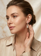 Streamline Bar Earrings | Diamond Studded | Gold Plated