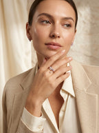 Radiant Lavender Dew Ring | Diamond Studded | Gold Plated