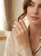 Radiant Lavender Dew Ring | Diamond Studded | Gold Plated