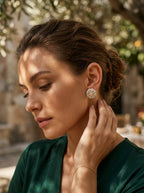 Classic Radiance Studs | Diamond Studded | Gold Plated