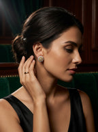 Classic Radiance Studs | Diamond Studded | Gold Plated