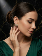 Classic Radiance Studs | Diamond Studded | Gold Plated