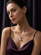 Purple Wings Pendant | Butterfly Design | Diamond Studded