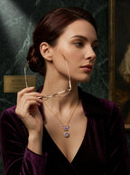 Purple Wings Pendant | Butterfly Design | Diamond Studded