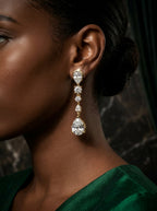 Sleek Bar Earrings | Diamond Studded | Gold Plated