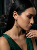 Sleek Bar Earrings | Diamond Studded | Gold Plated