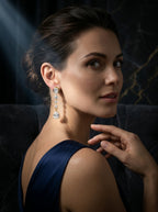 Sleek Bar Earrings | Diamond Studded | Gold Plated