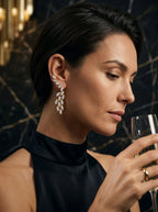 Elegant Drop Earrings | Diamond Studded | Gold Plated