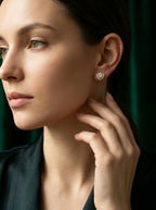 Classic Circle Studs | Diamond Studded | Gold Plated