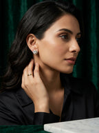 Classic Circle Studs | Diamond Studded | Gold Plated