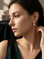 Pearl Dew Drop Earrings | Rose Gold Plated | Korean Style