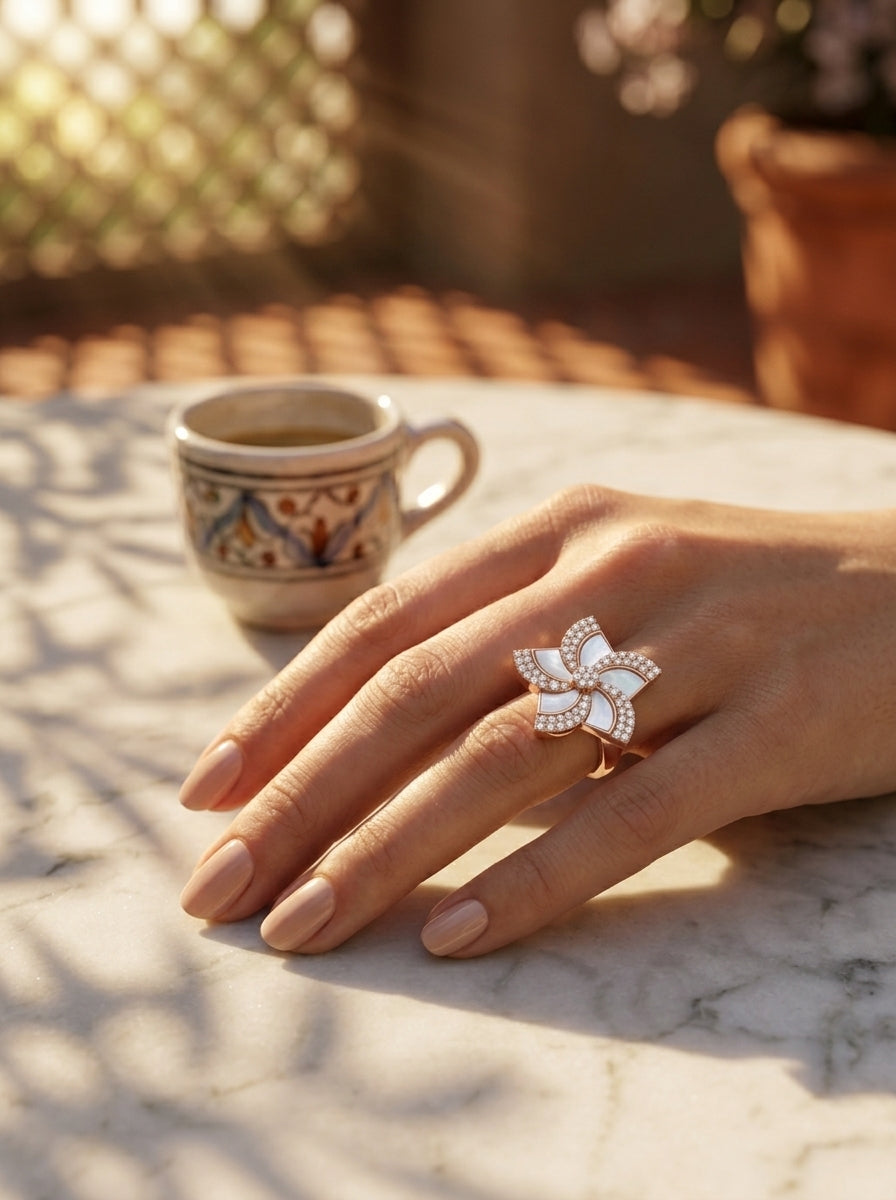 Prestige Crown Ring | Oversized Diamond | Rose Gold Plated