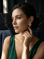 Contemporary Silver Studs | Diamond Studded | Medium Profile