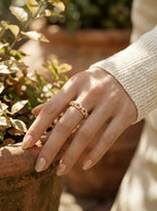 Classic Diamond Ring | Gold Plated | Square Profile