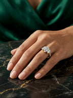 Geometric Brilliance Ring | Adjustable Diamond Studded | Gold Plated
