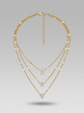 Triple Layer Pendant | Gold Plated | Adjustable Chains