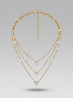 Triple Layer Pendant | Gold Plated | Adjustable Chains