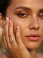 Radiance Square Ring | Diamond Studded | Adjustable Gold Plated